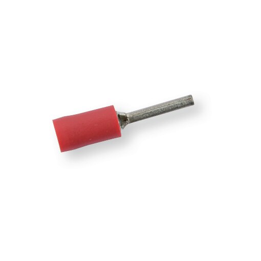 Terminal cerrado macho aislado rojo, Ø clavija macho 1,9 mm